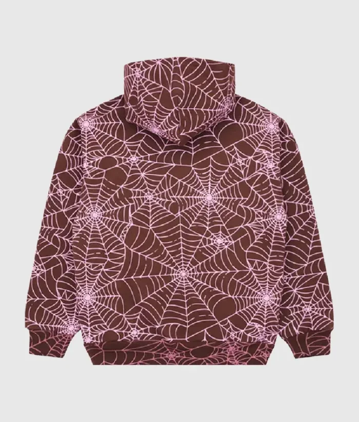 Sp5der All Over Print Hoodie ‘Brown’ White Logo