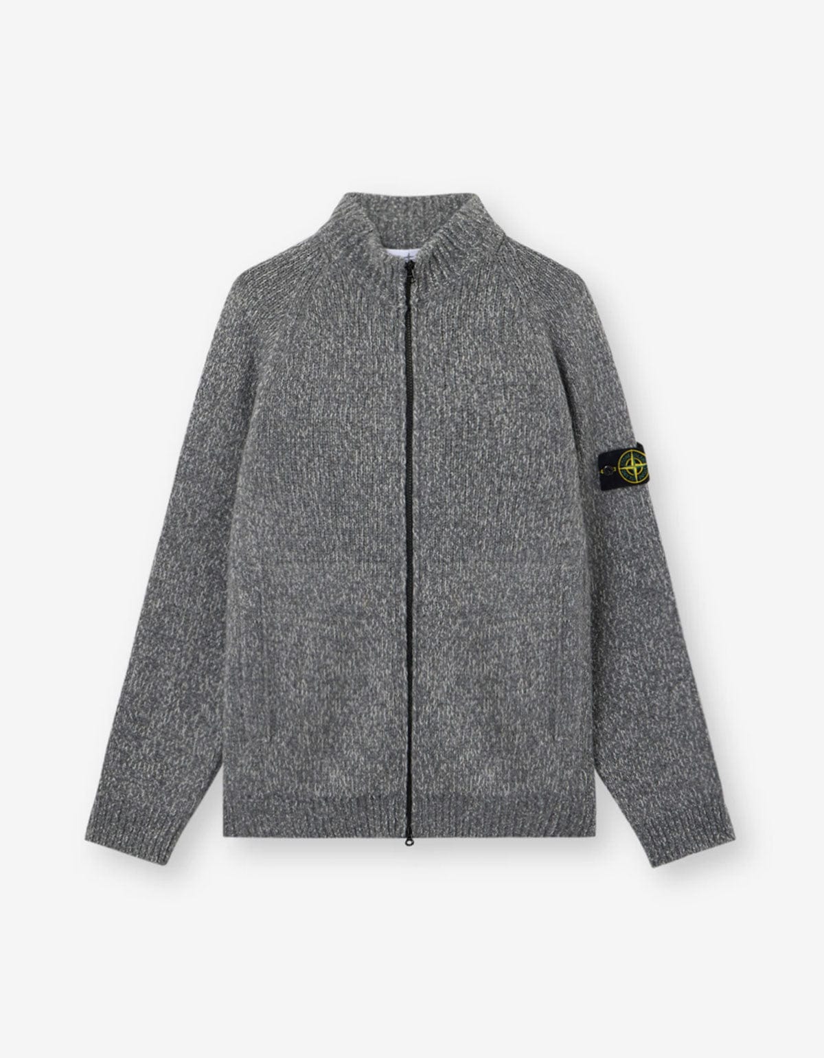 STONE ISDREY公式旗艦店：Stone Island Grey Mouline Wool Cardigan