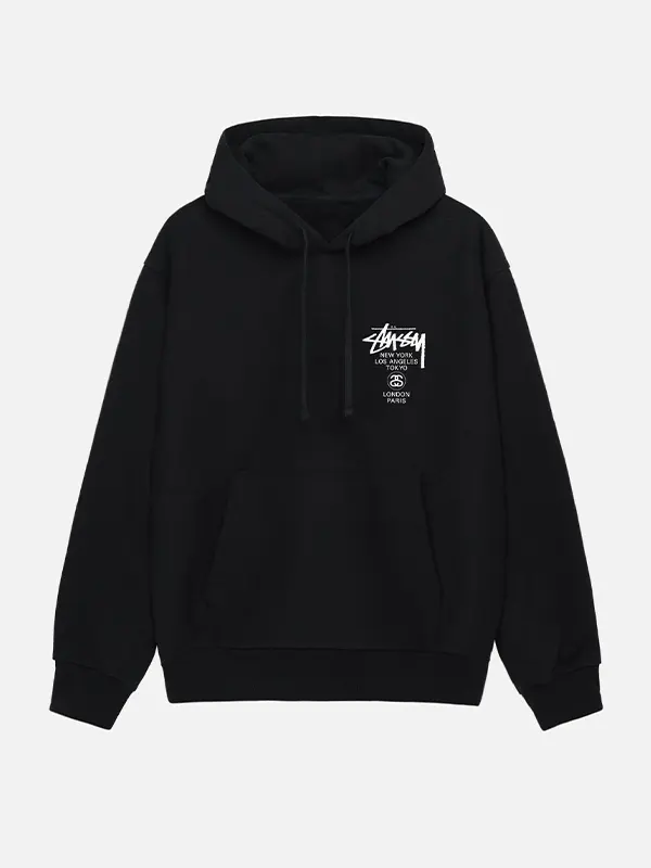 ★送料関税込み★ステューシー★Stussy ワールド ツアー フーディ ブラック