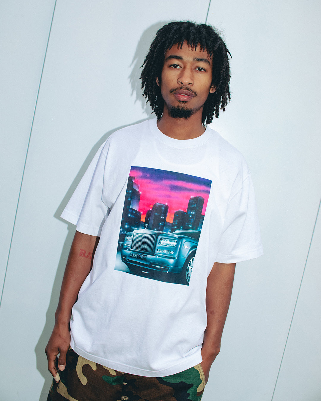 TUFF CITY ROLLER TEE WHITE