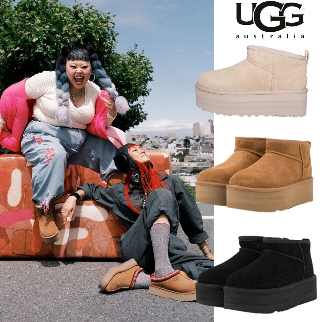 2024年11月発売予定！🔥人気の厚底が進化！【UGG】秋冬に大活躍！💓安斉星来が魅了する、渡辺直美同項のCLASSIC ULTRA MINI PLATFORM🔥今絶対買うべき！