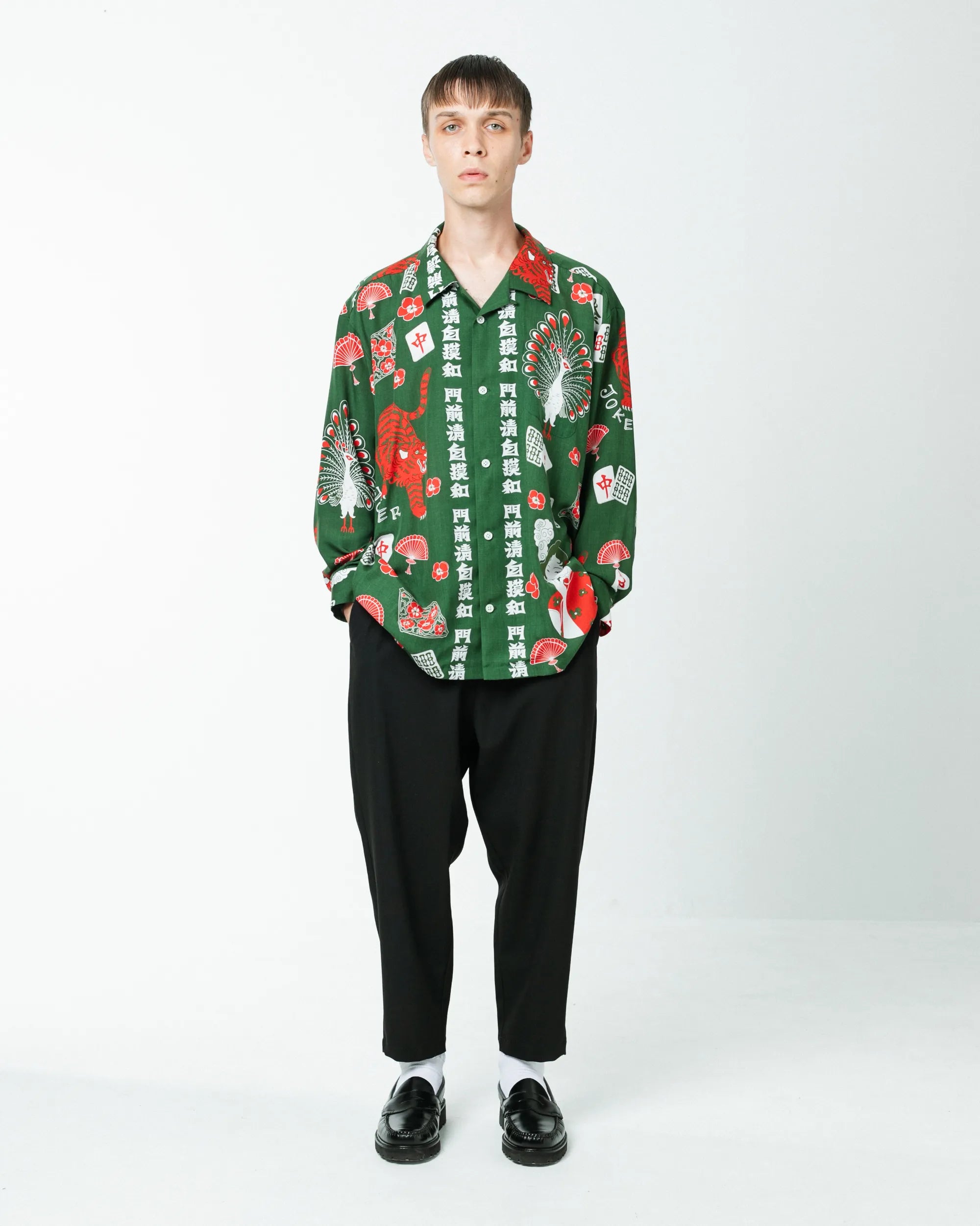 麻雀 L/S SHIRT / GREEN