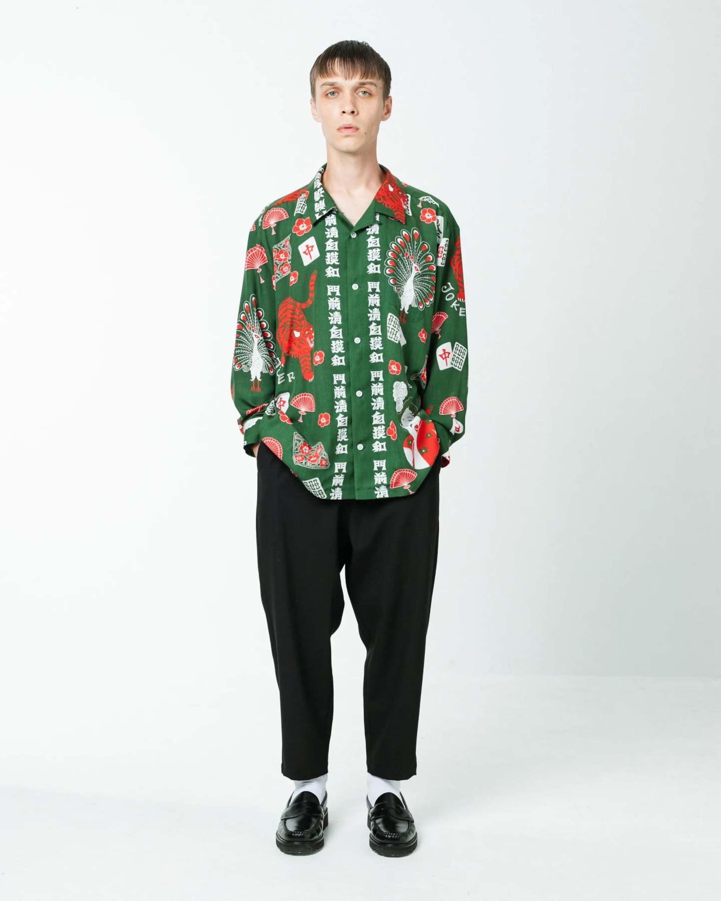 麻雀 L/S SHIRT / GREEN