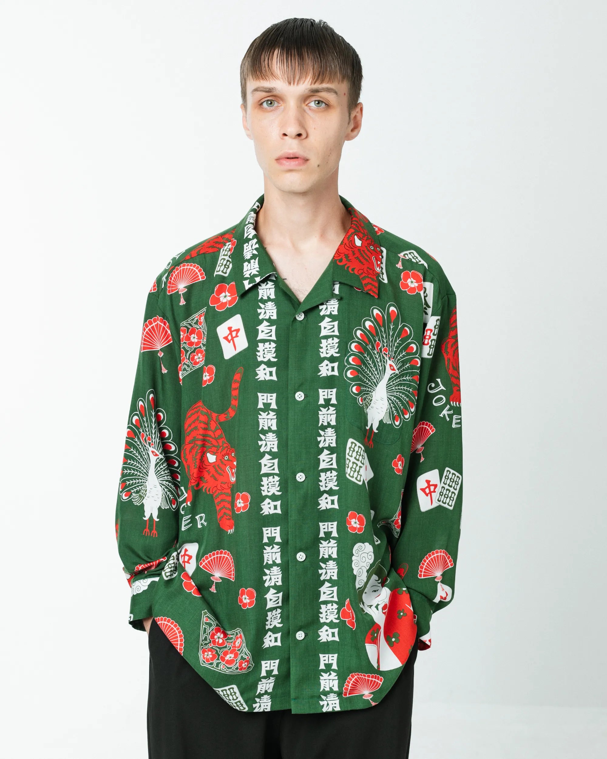 麻雀 L/S SHIRT / GREEN