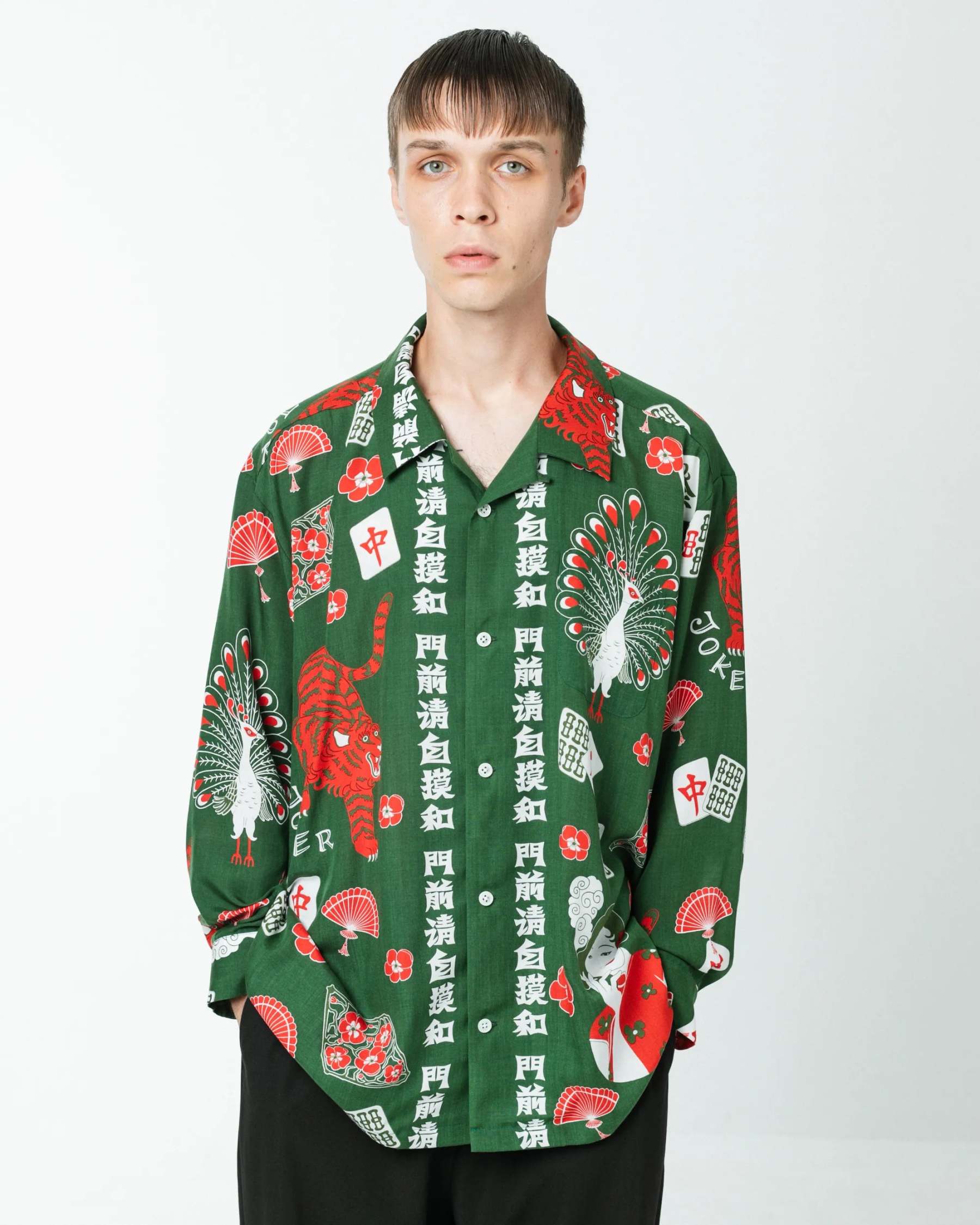 麻雀 L/S SHIRT / GREEN