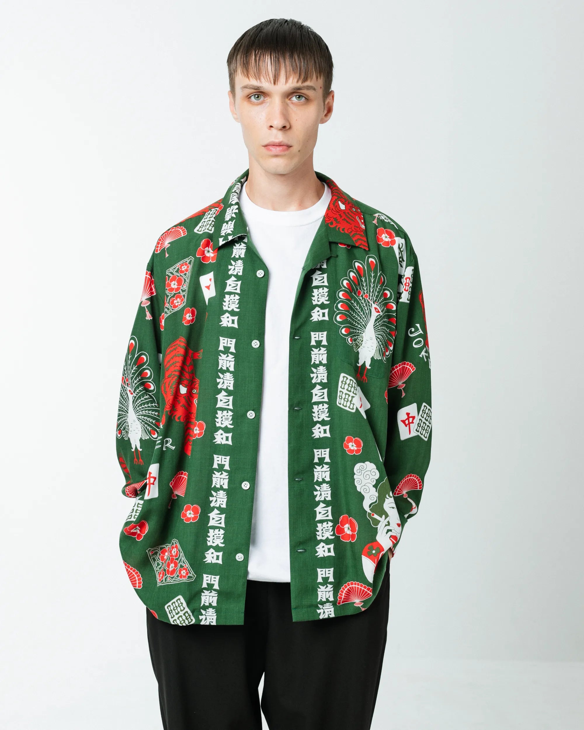 麻雀 L/S SHIRT / GREEN