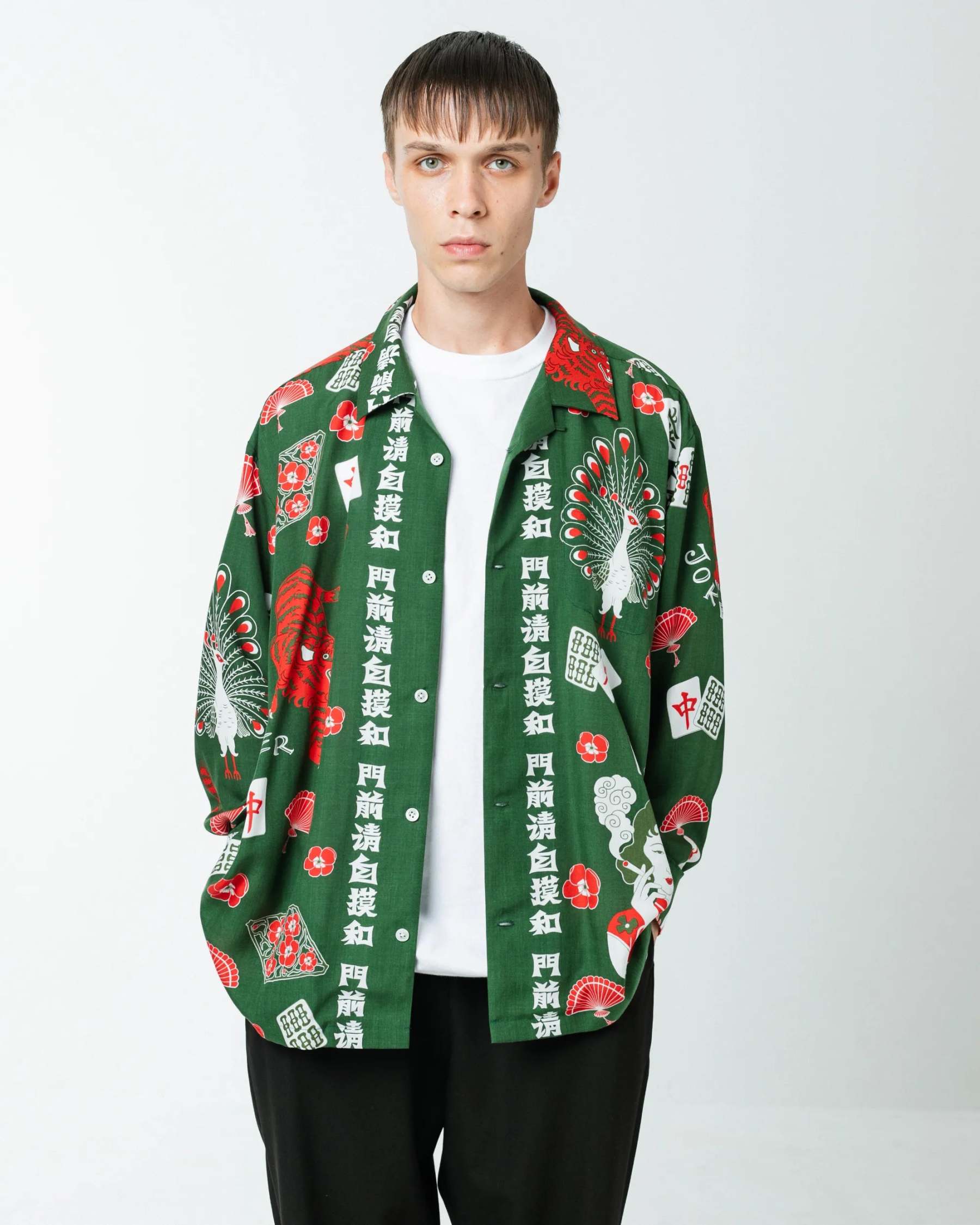 麻雀 L/S SHIRT / GREEN