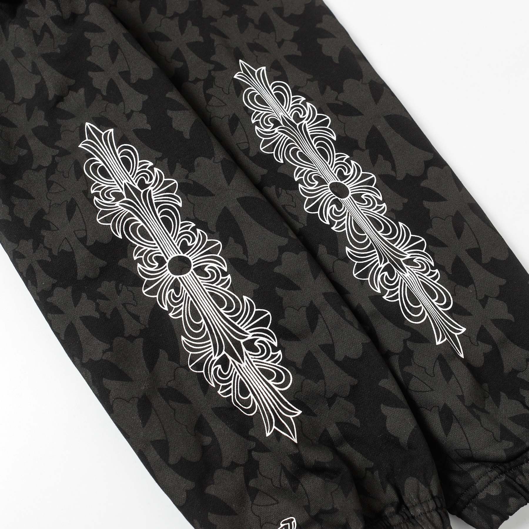 Chrome Hearts Black Tonal Monogram Horseshoe Logo Jogger Pants 1021