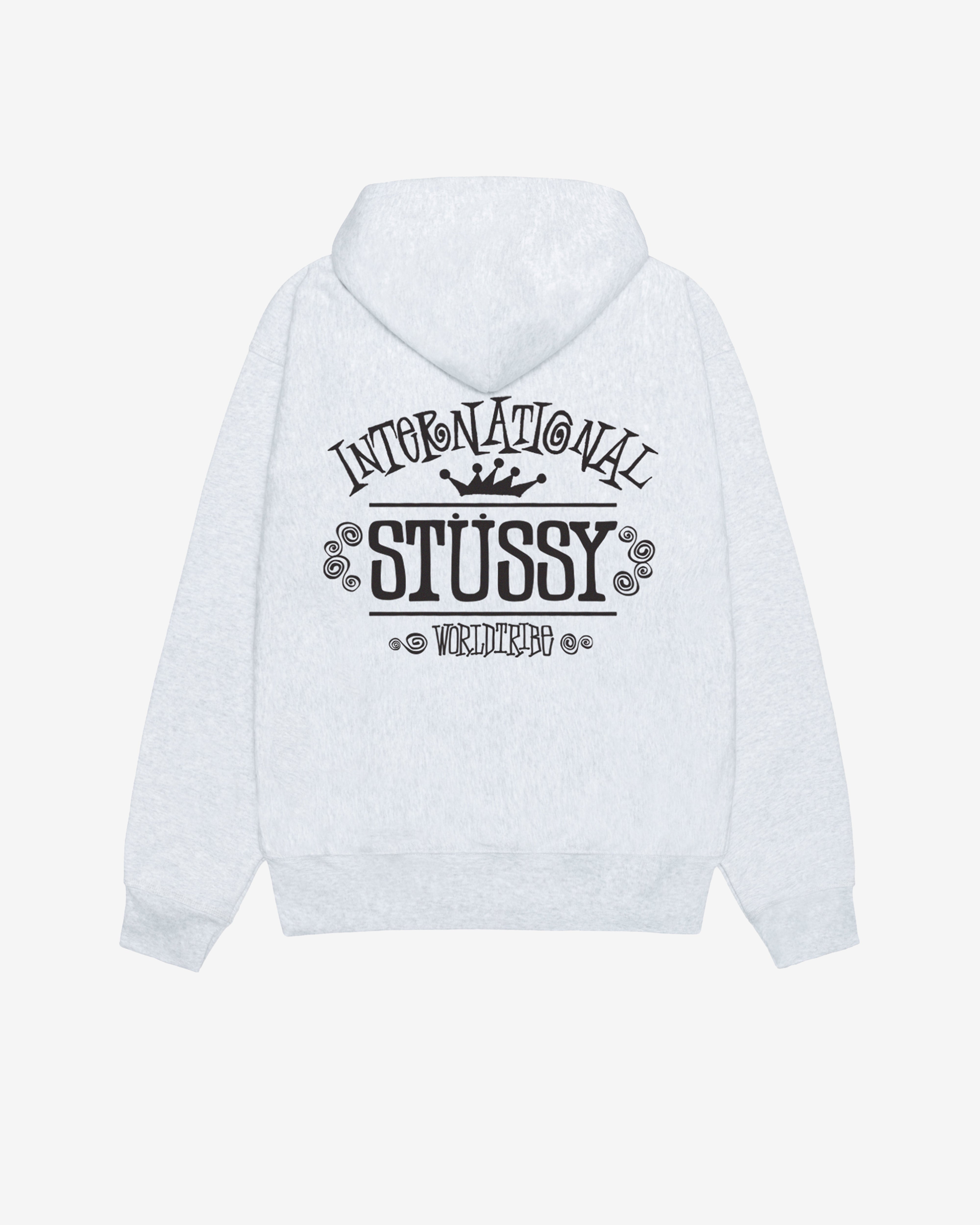 Stüssy - Men's Worldwide Zip Hoodie - (Ash Heather) view 1, Click to Zoom in