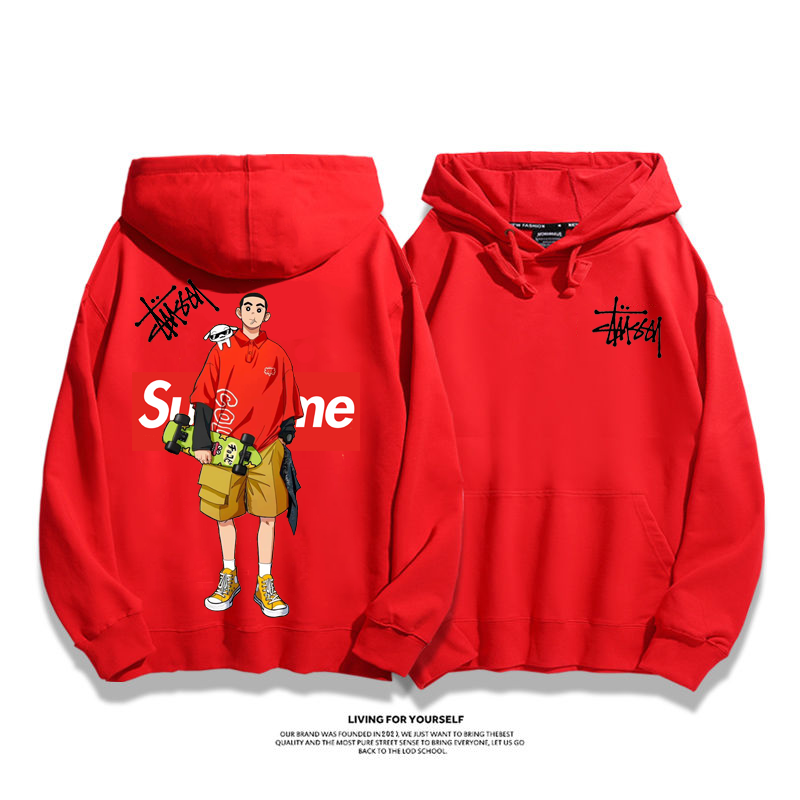 STUSSY co-branded supreme casual hoodie
