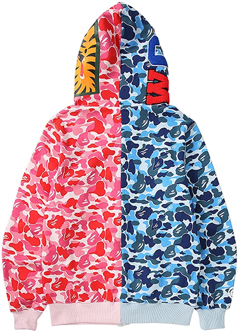 レディース ユニセックス BAPE Shark Ape Bape パーカー カモ プリント セーター カジュアル ジッパー ジャケット ファッション