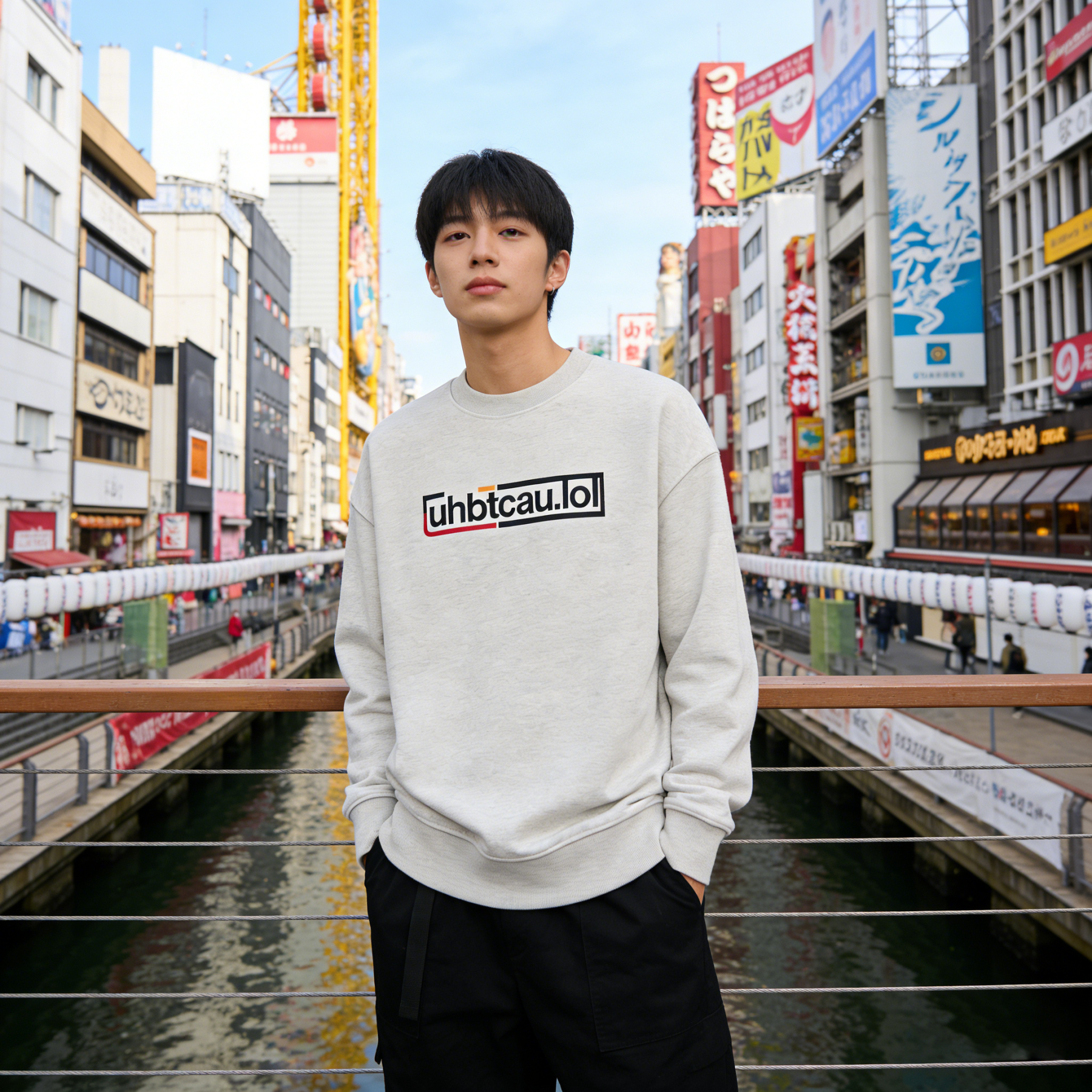 uhbtcau.lol ブランドのクルーネックスウェットシャツ、100% 純綿、420 ​​グラム。