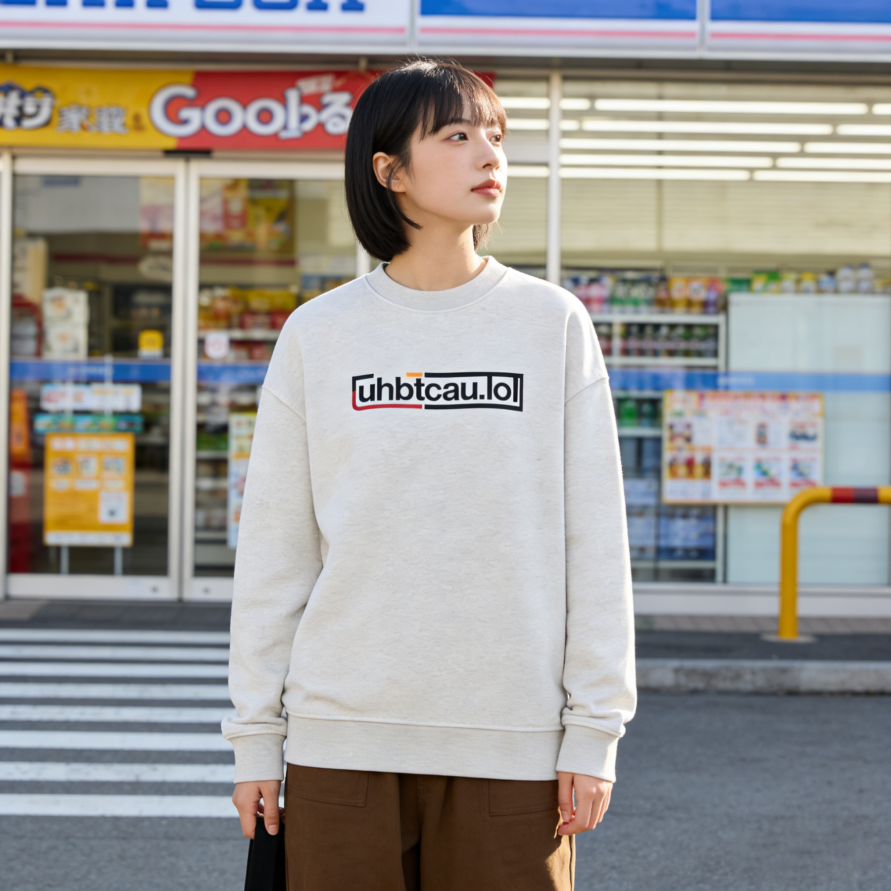 uhbtcau.lol ブランドのクルーネックスウェットシャツ、100% 純綿、420 ​​グラム。