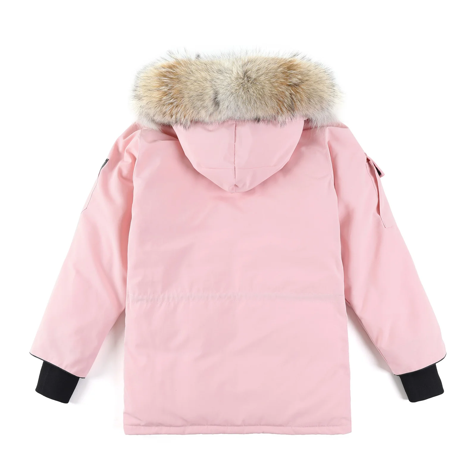 カナダグース エクスペディション パーカー 4660M、ユニセックス ダウンジャケット、ミドル丈コート（ピンク）。