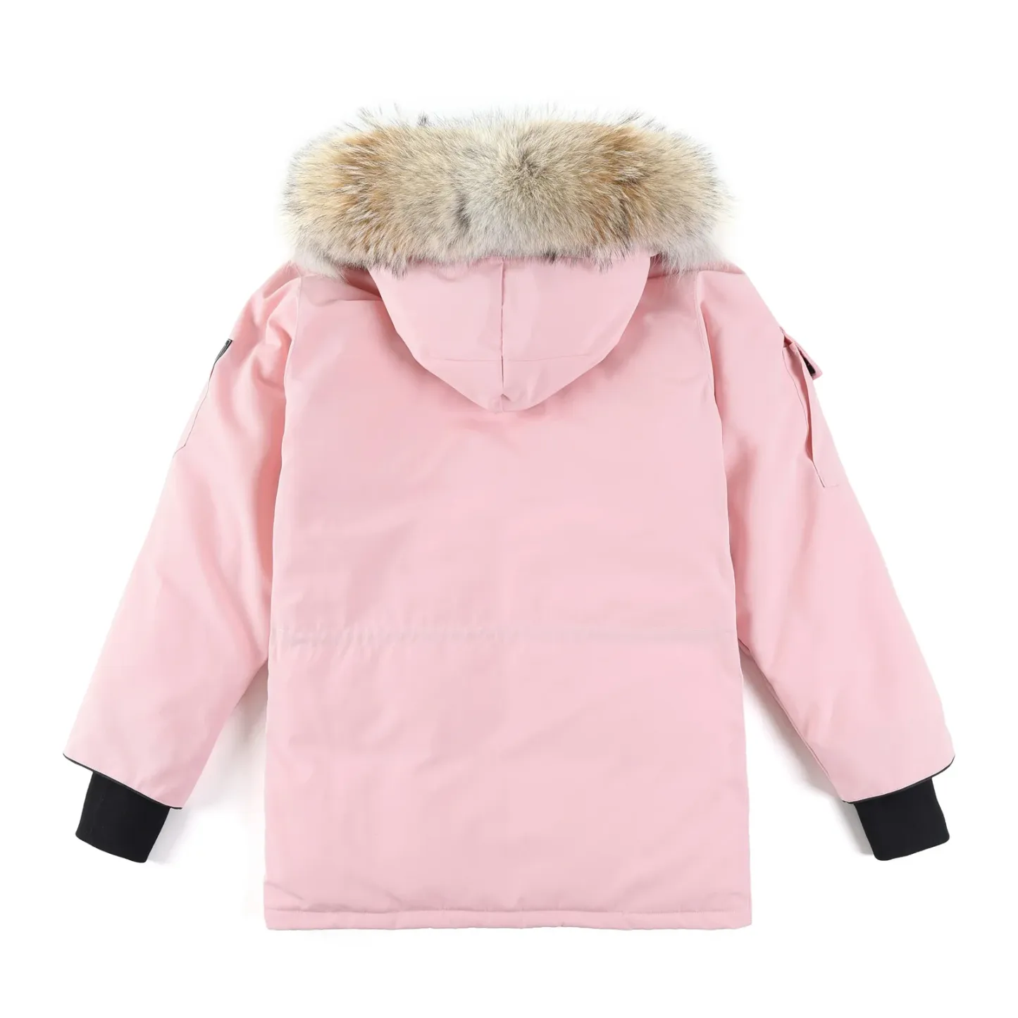 カナダグース エクスペディション パーカー 4660M、ユニセックス ダウンジャケット、ミドル丈コート（ピンク）。