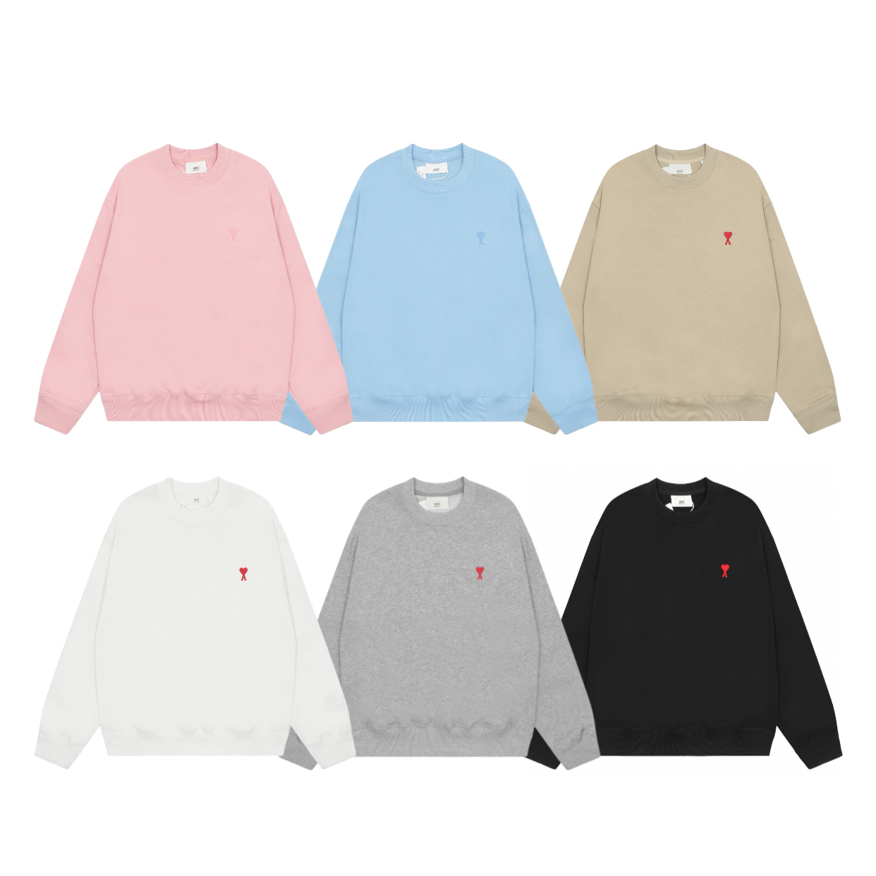 AMI PARIS ハート ロゴ コットン 刺繍 長袖 Tシャツ★人気★