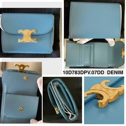CELINE【入手困難】可愛い ★TRIOMPHE SMALL FLAP WALLET★ 全色