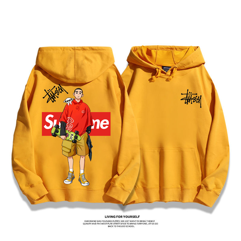 STUSSY co-branded supreme casual hoodie