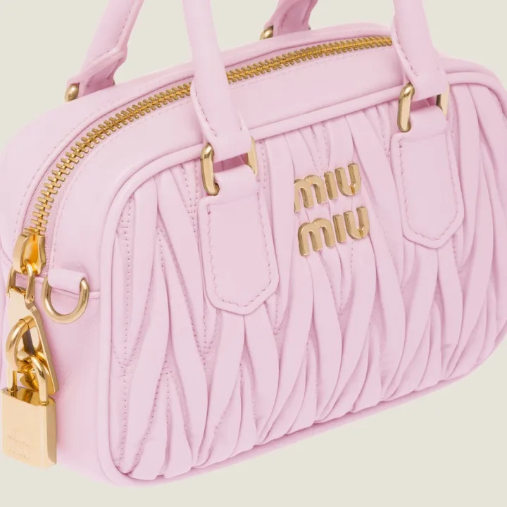 ◇【MIU MIU】レザー トップハンドルスモールバッグ