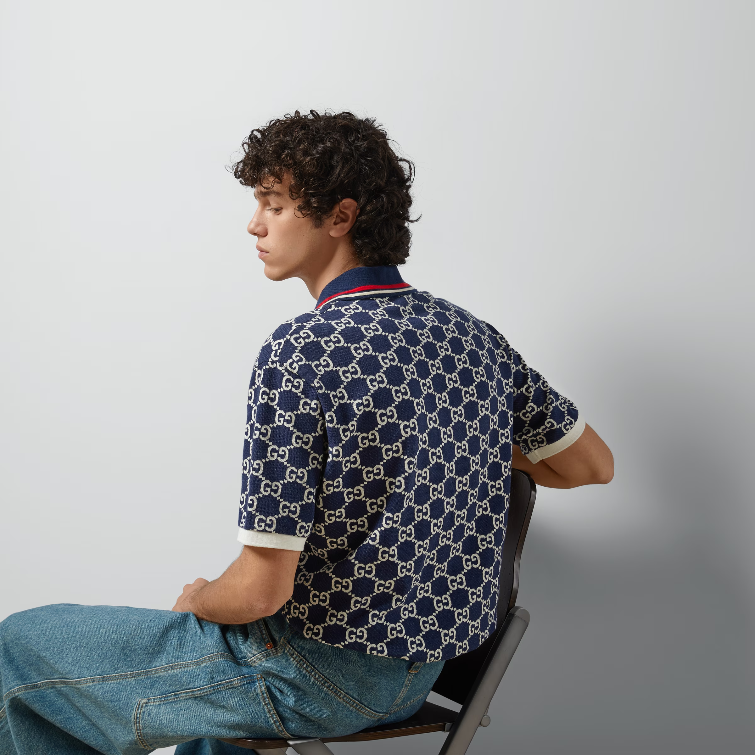 GGコットンジャージー ジャカード ポロシャツ