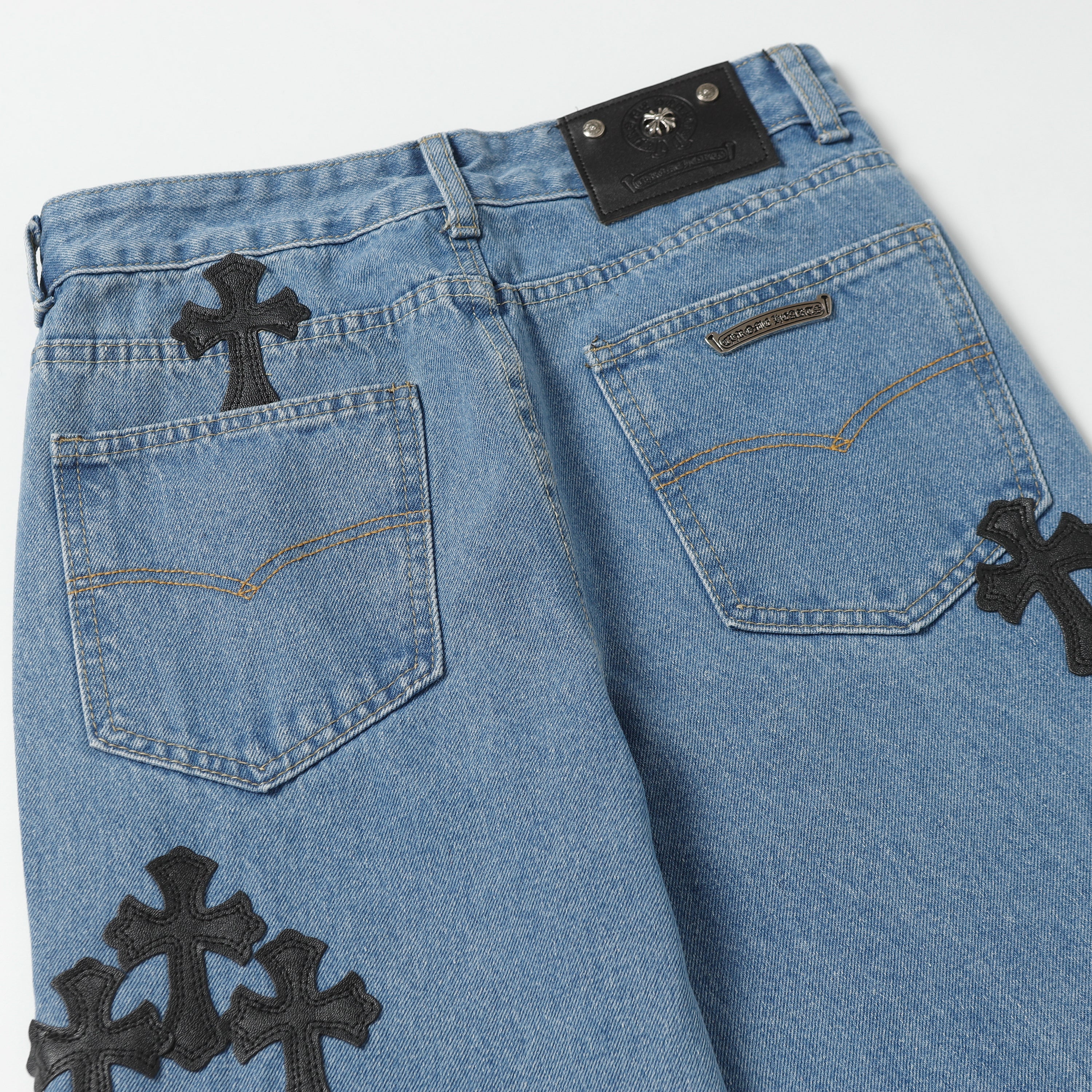 Chrome Hearts Levi's 505 Black Cross Patch Jeans