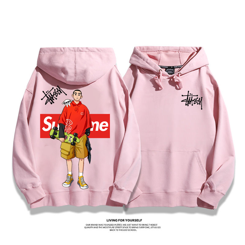STUSSY co-branded supreme casual hoodie