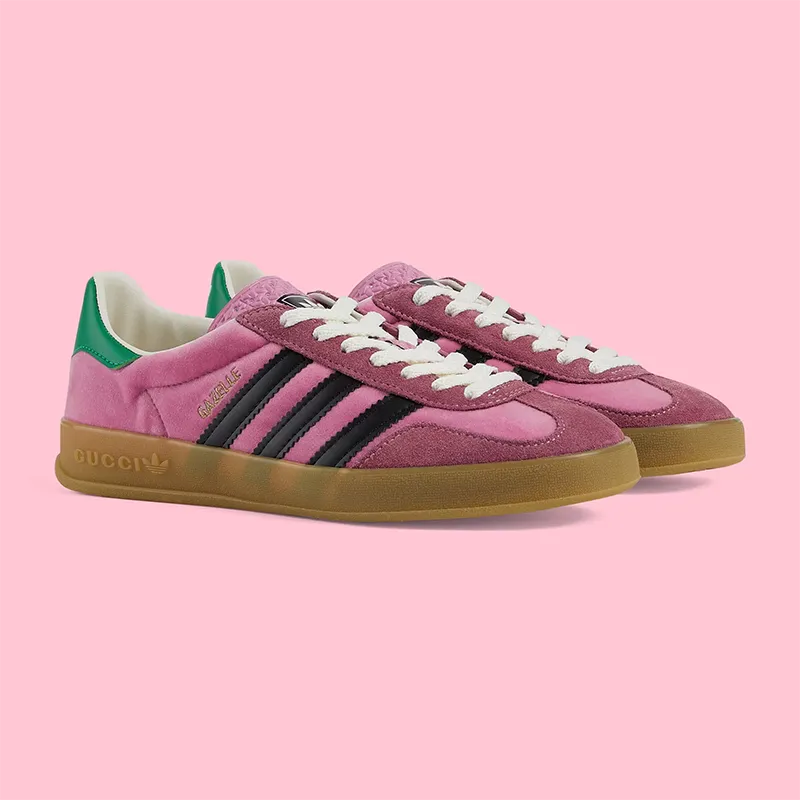 【GUCCI】× ADIDASコラボ Gazelle スニーカー(ピンク)商品番号: sku1718966598980