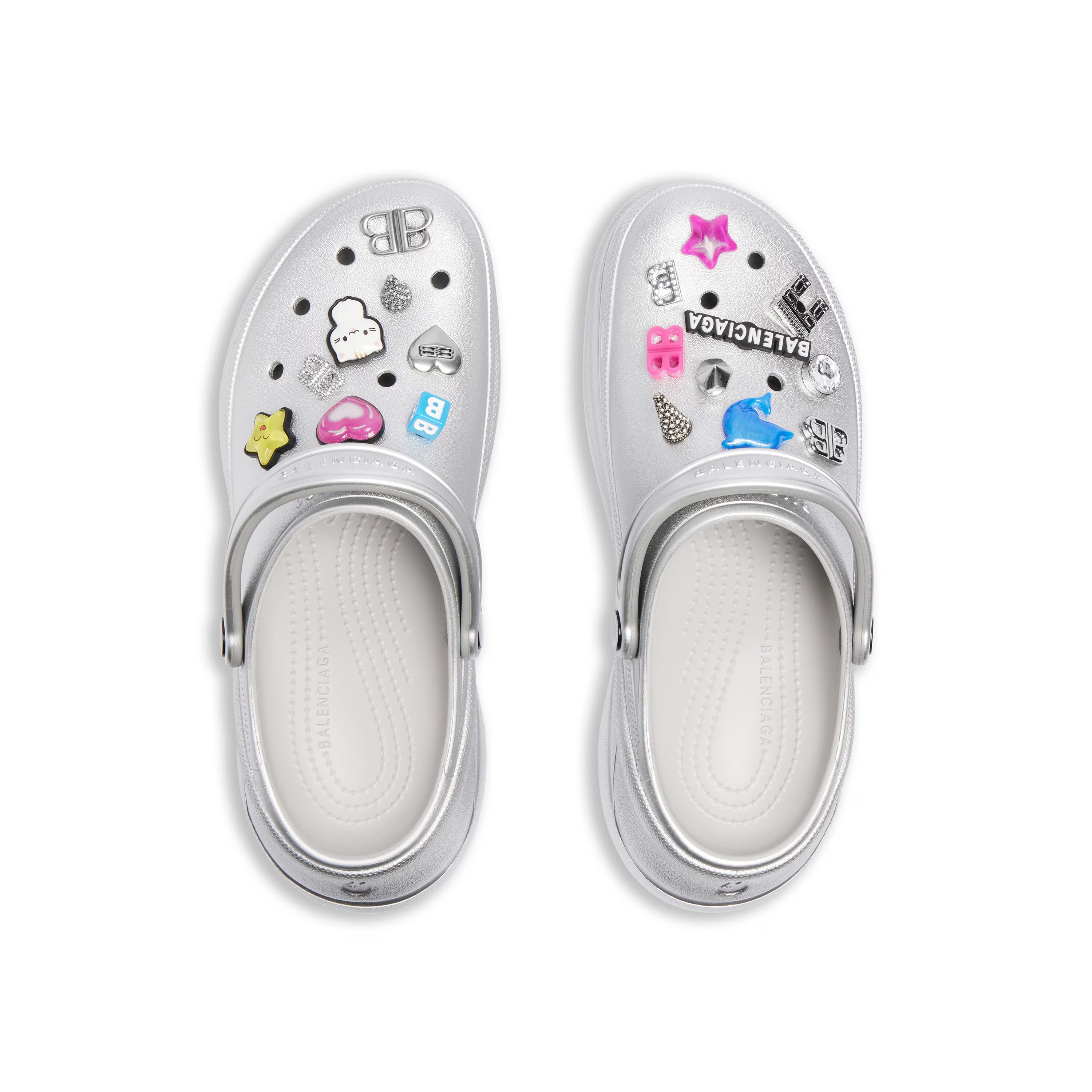 Balenciaga Women's Crocs™ Mule Jibbitz™ in Silver （720762W0FOW5600）