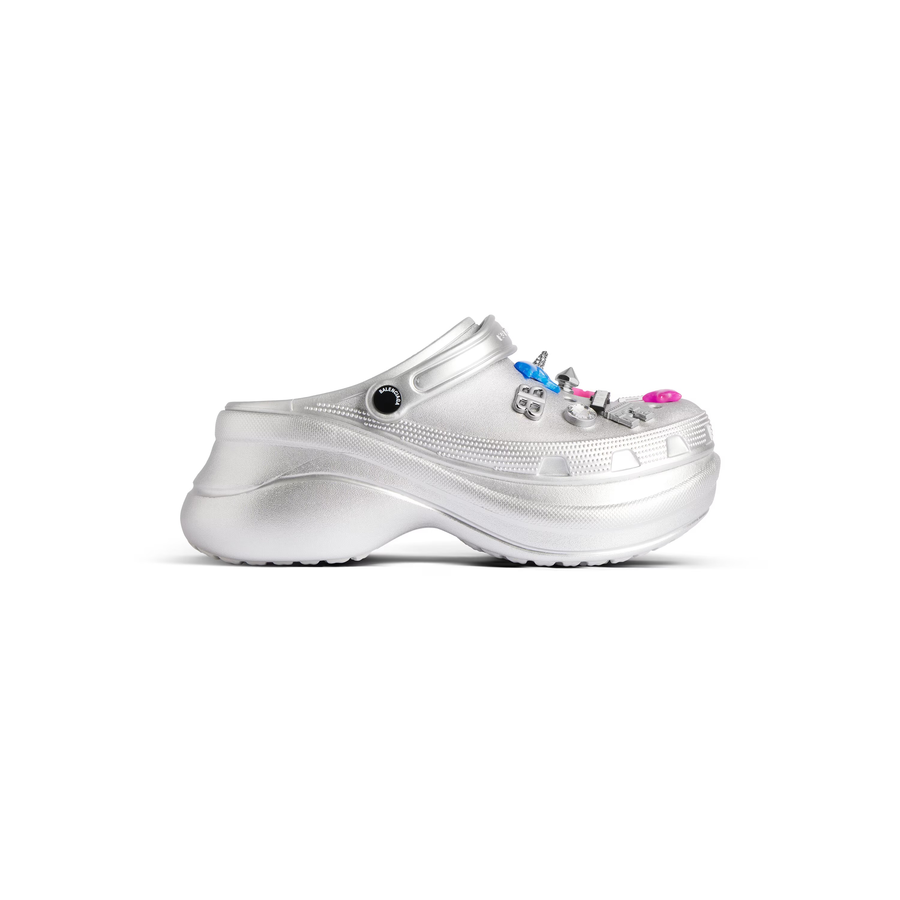 Balenciaga Women's Crocs™ Mule Jibbitz™ in Silver （720762W0FOW5600）