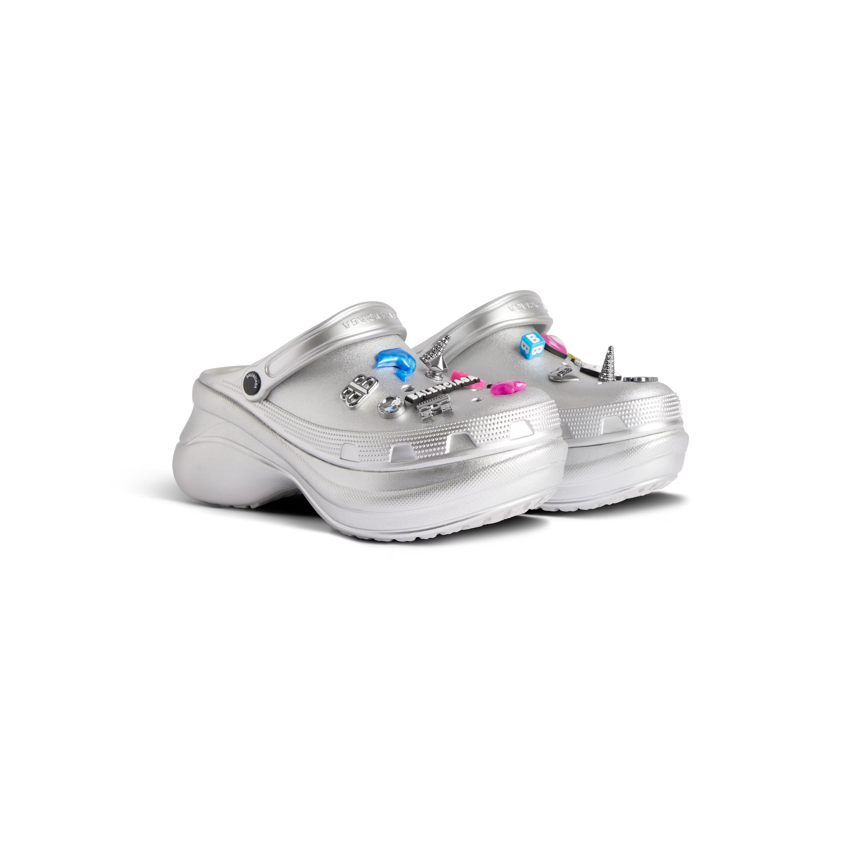 Balenciaga Women's Crocs™ Mule Jibbitz™ in Silver （720762W0FOW5600）