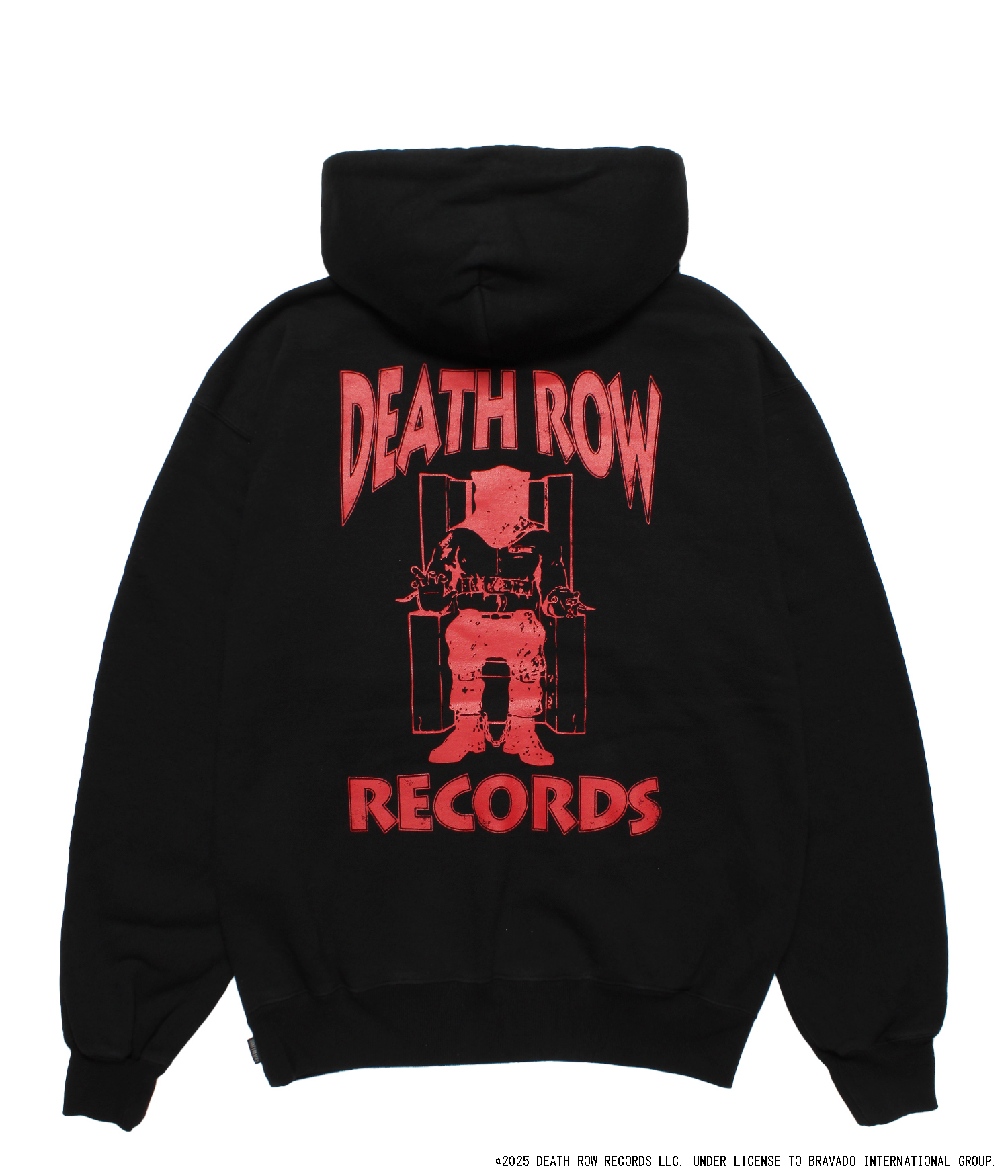 DEATH ROW RECORDS / GARMENT DYED ZIP UP HOODED SWEAT SHIRT BLACK