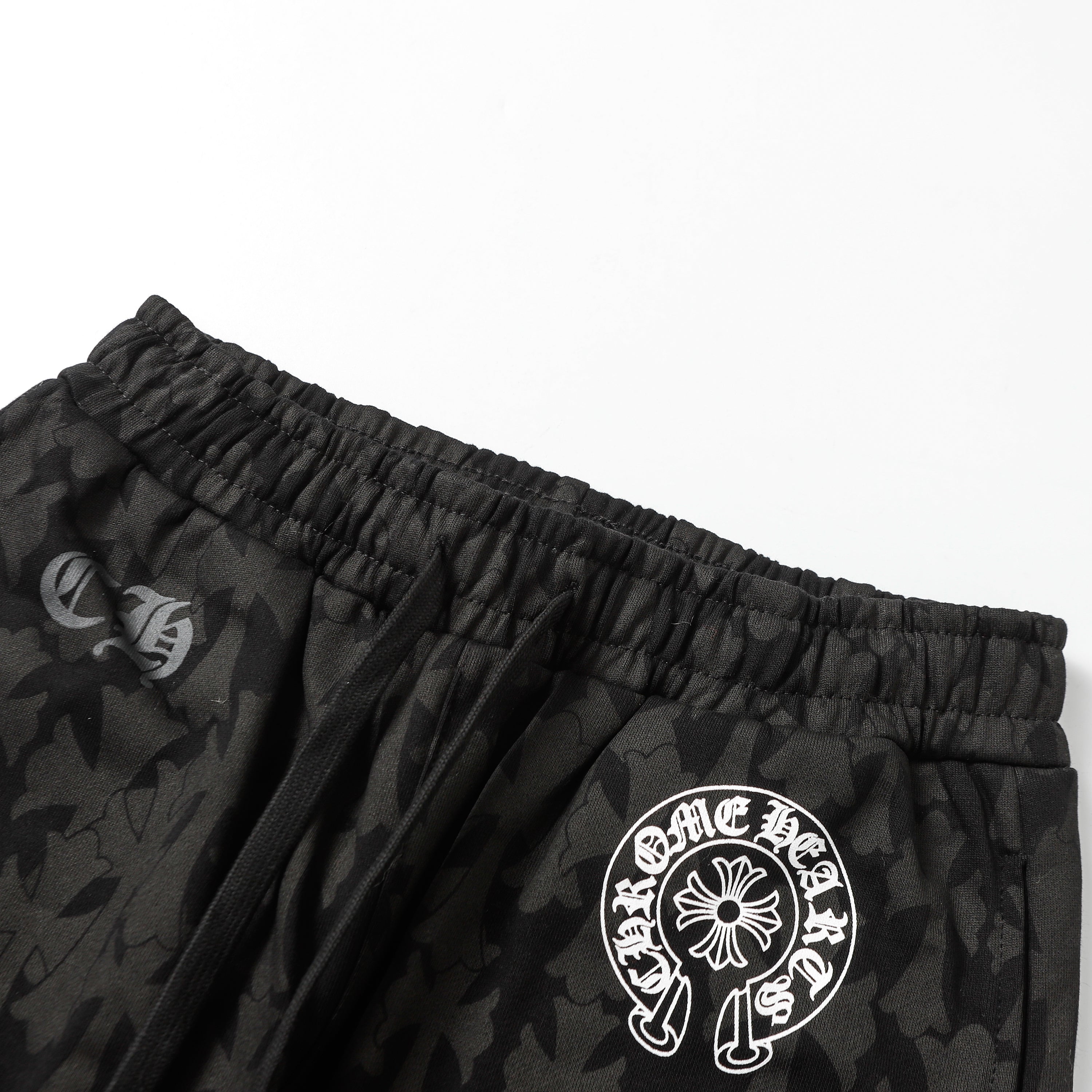 Chrome Hearts Black Tonal Monogram Horseshoe Logo Jogger Pants 1021