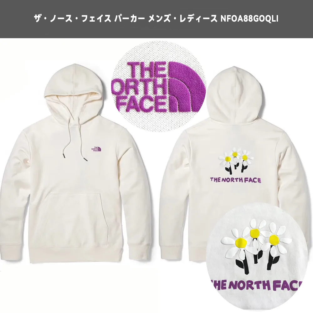 ザ・ノース・フェイス ユニセックス ファン オフホワイト フローラルプリント パーカー（オプション）