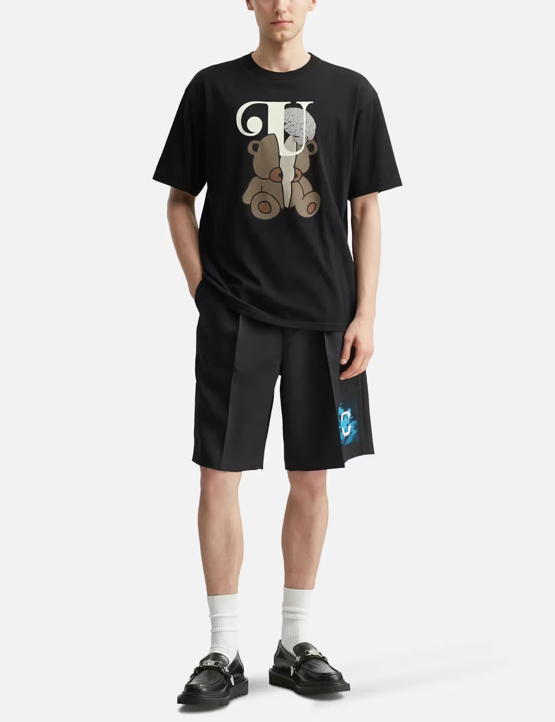 UC1E3801Halved Bear U Short Sleeve T-shirt