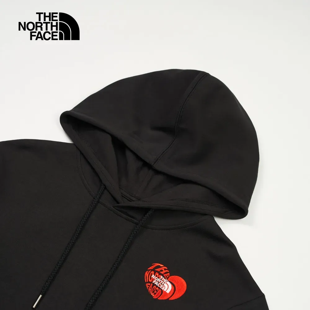 ザ・ノース・フェイス ブラックハート刺繍ロゴプリント 長袖フード付きTシャツ メンズ・レディース｜8D7SJK3