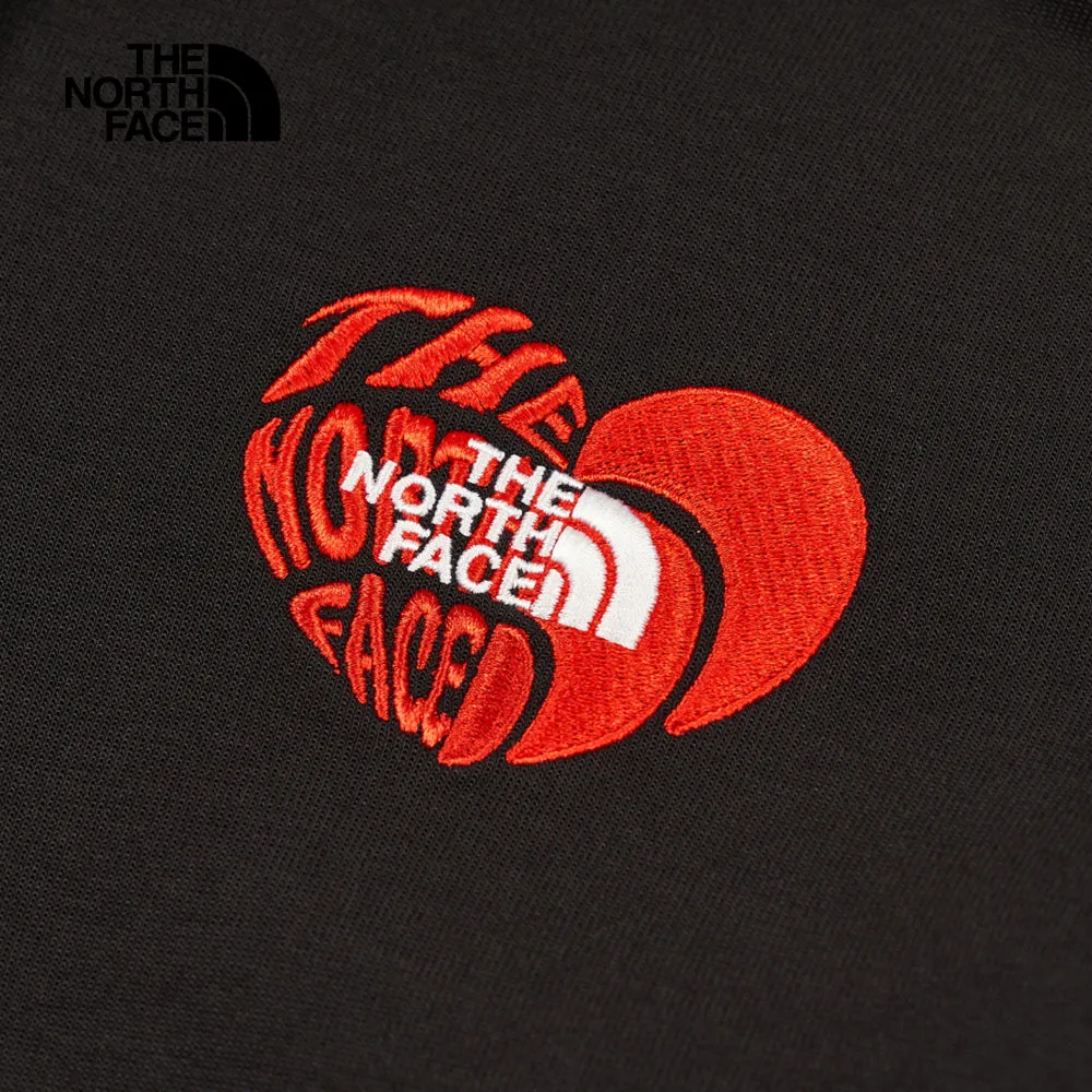 ザ・ノース・フェイス ブラックハート刺繍ロゴプリント 長袖フード付きTシャツ メンズ・レディース｜8D7SJK3
