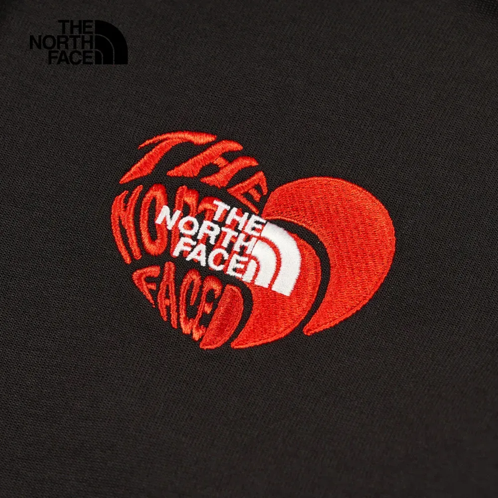 ザ・ノース・フェイス ブラックハート刺繍ロゴプリント 長袖フード付きTシャツ メンズ・レディース｜8D7SJK3
