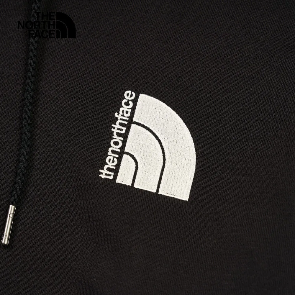 ザ・ノース・フェイス ブラック 刺繍ロゴプリント 長袖 フード付き Tシャツ メンズ レディース｜8DC4JK3