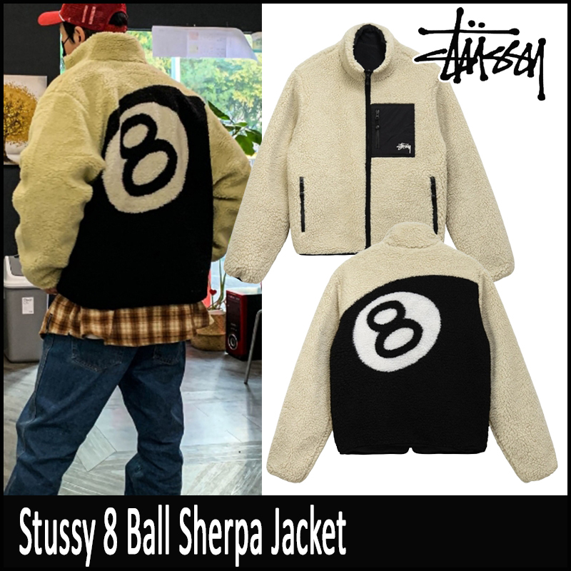 ☆送料関税込☆Stussy 8 Ball Sherpa Jacket Natural☆超人気☆