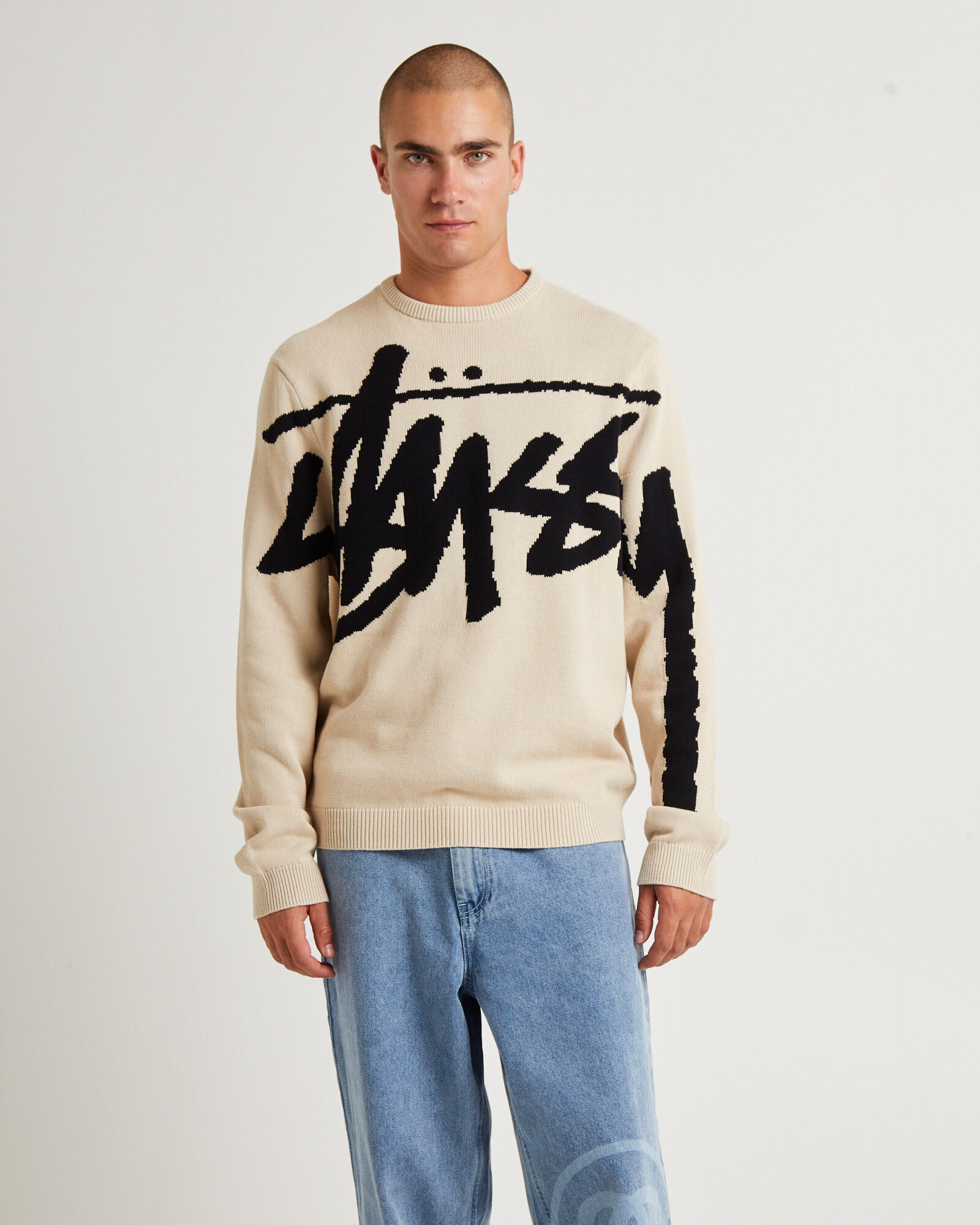 STUSSY ステューシー Stock Sweater Knit ロゴ ニットセーター