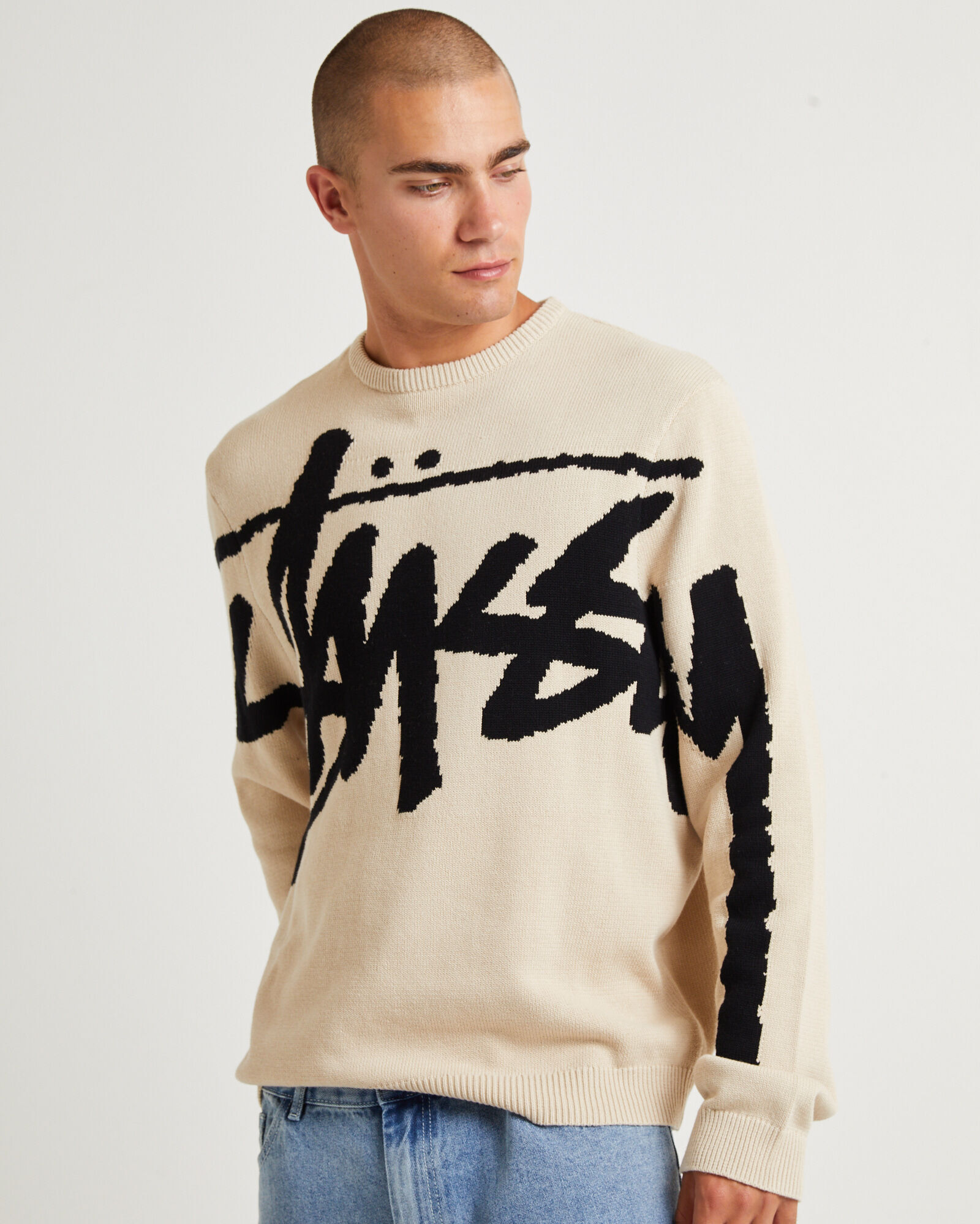 STUSSY ステューシー Stock Sweater Knit ロゴ ニットセーター