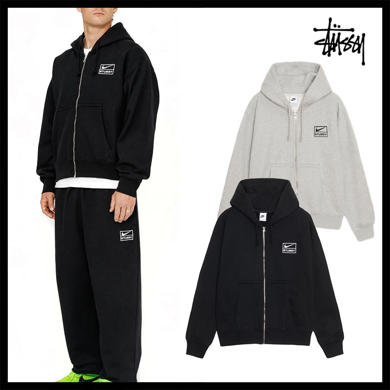 ★ステューシー★NikeXStussy Full Zip Washed Fleece Hoodie★