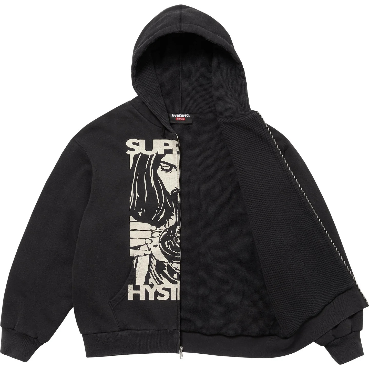 【SUPREME x Hysteric Glamour】Thermal Lined Zip Up Hoodie 黒