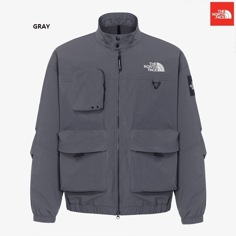 ザ・ノース・フェイスのニールトンジャケットは、ロゴ入りのハイカラーウィンドブレーカーで、カジュアルなストリートウェア風デザインが特徴です。ホワイト、ブラック、グレー、ベージュの4色展開。ユニセックス。