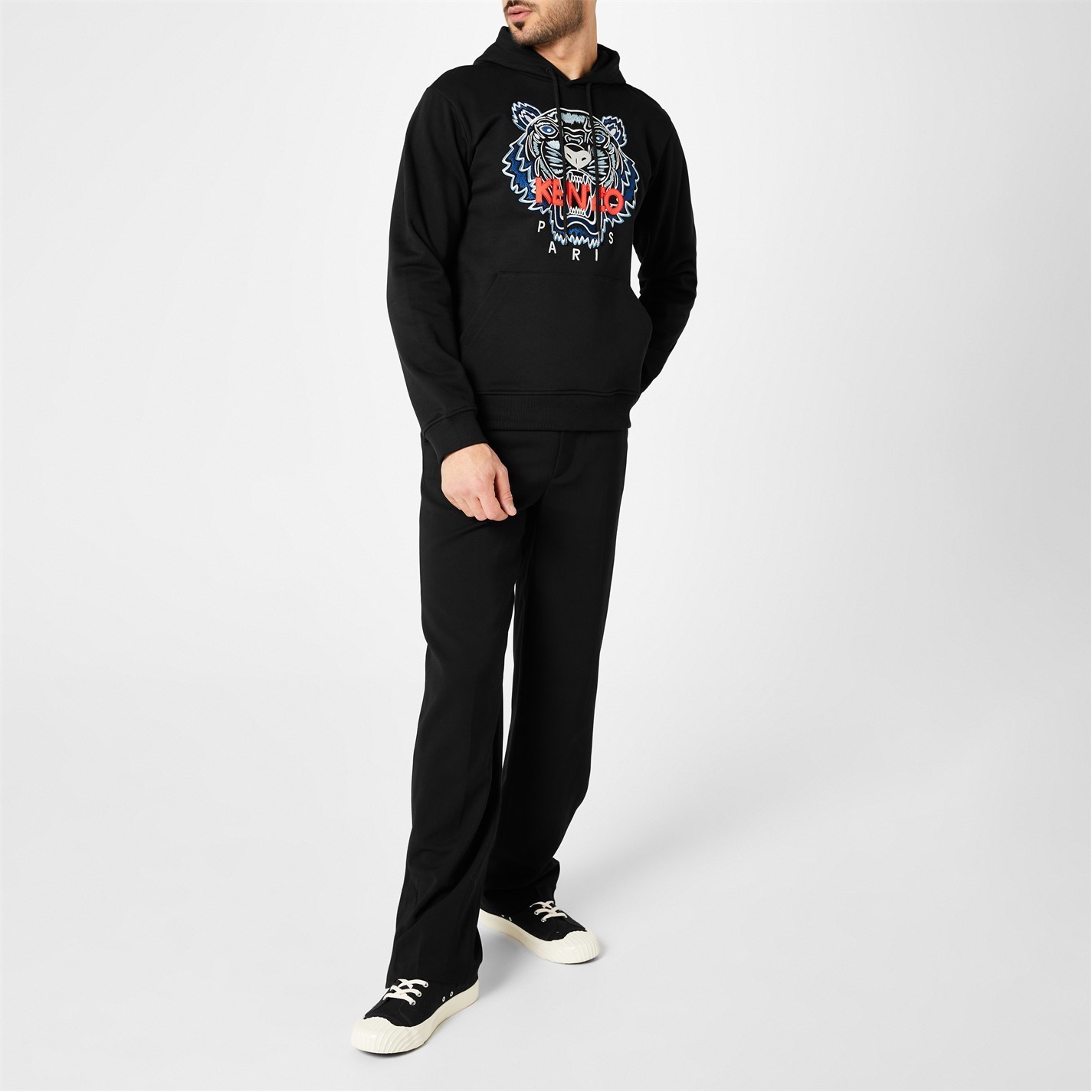関税送料込☆KENZO タイガーロゴ パーカー ブラック 男女兼用