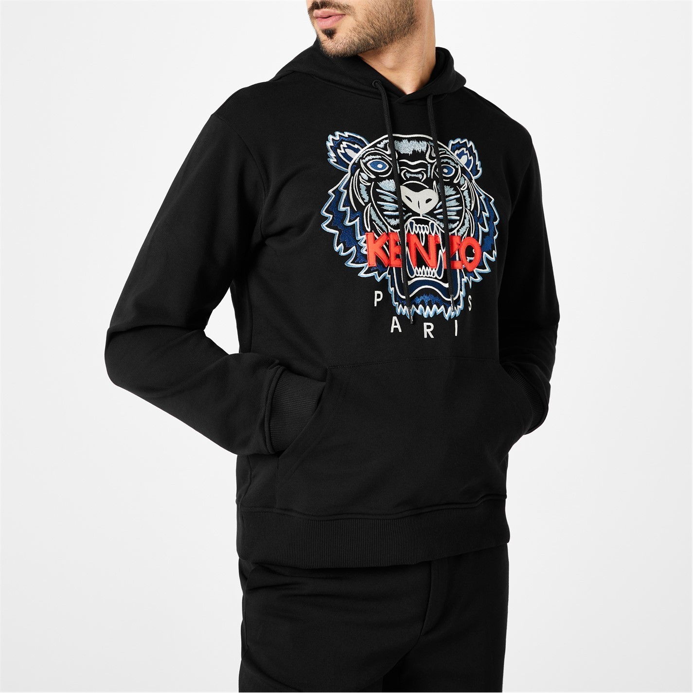 関税送料込☆KENZO タイガーロゴ パーカー ブラック 男女兼用