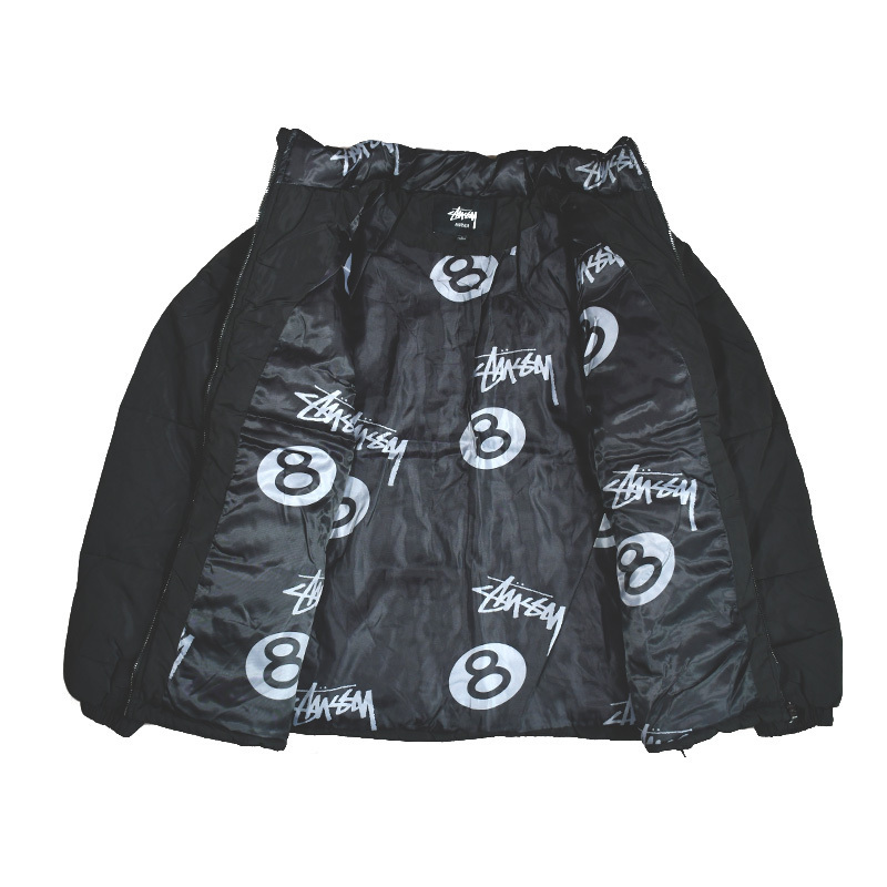 即納★STUSSY★STOCK 8 BALL PUFFER JACKET★ST0M0518 BLACK