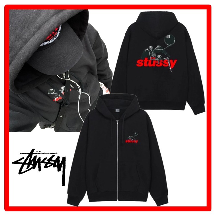 ★人気★【Stussy】★Stussy Apocalypse Zip Hoodie Black★