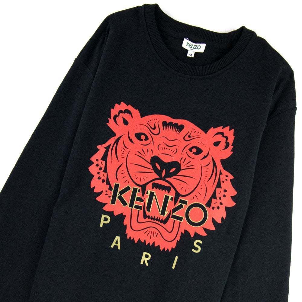 ケンゾー Tiger タイガーロゴ スウェットシャツ 黒 送料関税無料