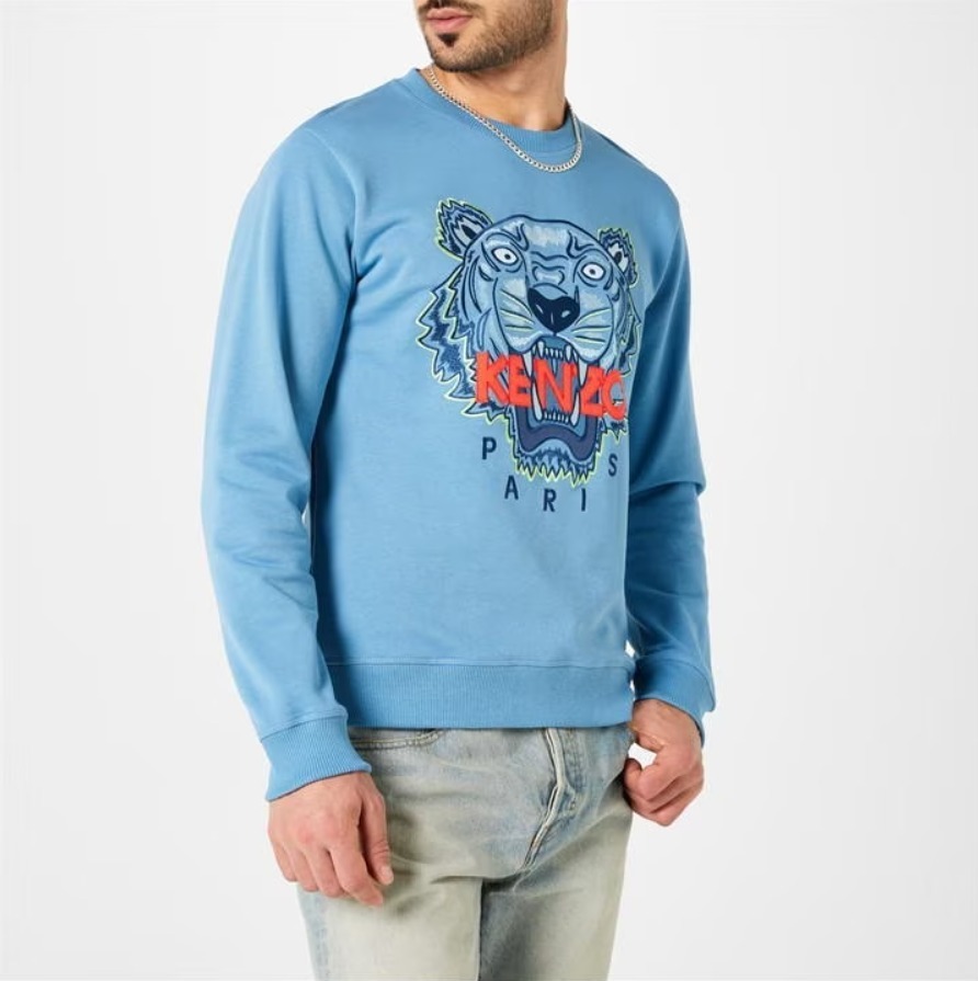 送料関税無料 KENZO タイガー ロゴ スウェット ブラック シアン